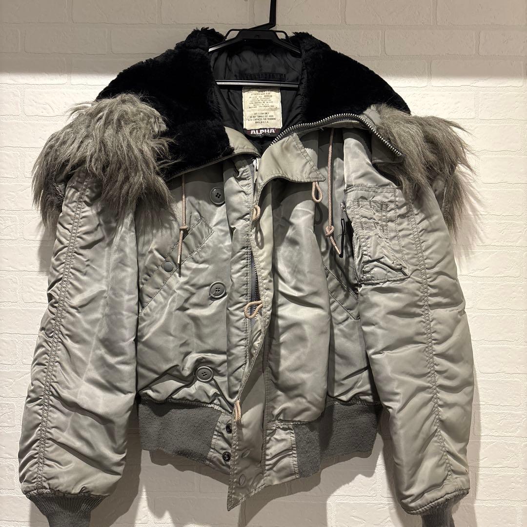 【80s旧タグ】Alpha n-2b フライトジャケット シルバー USA製