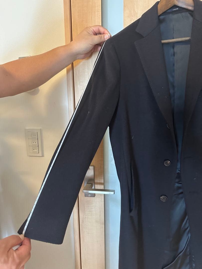 LARDINI チェスターコート 花ブローチ付き