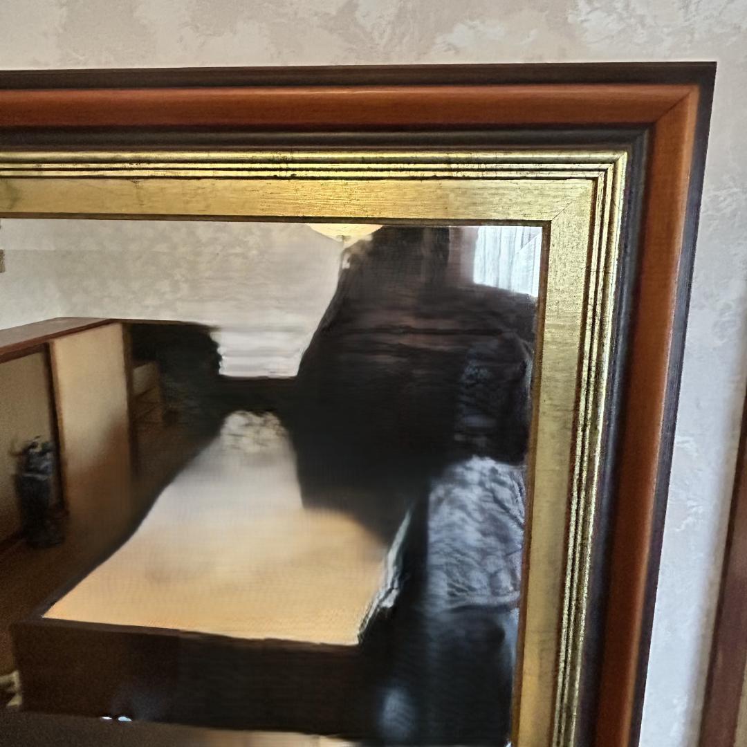 大きな壁掛け鏡　アンティーク　ミラー