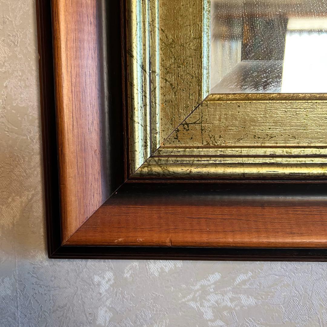 大きな壁掛け鏡　アンティーク　ミラー