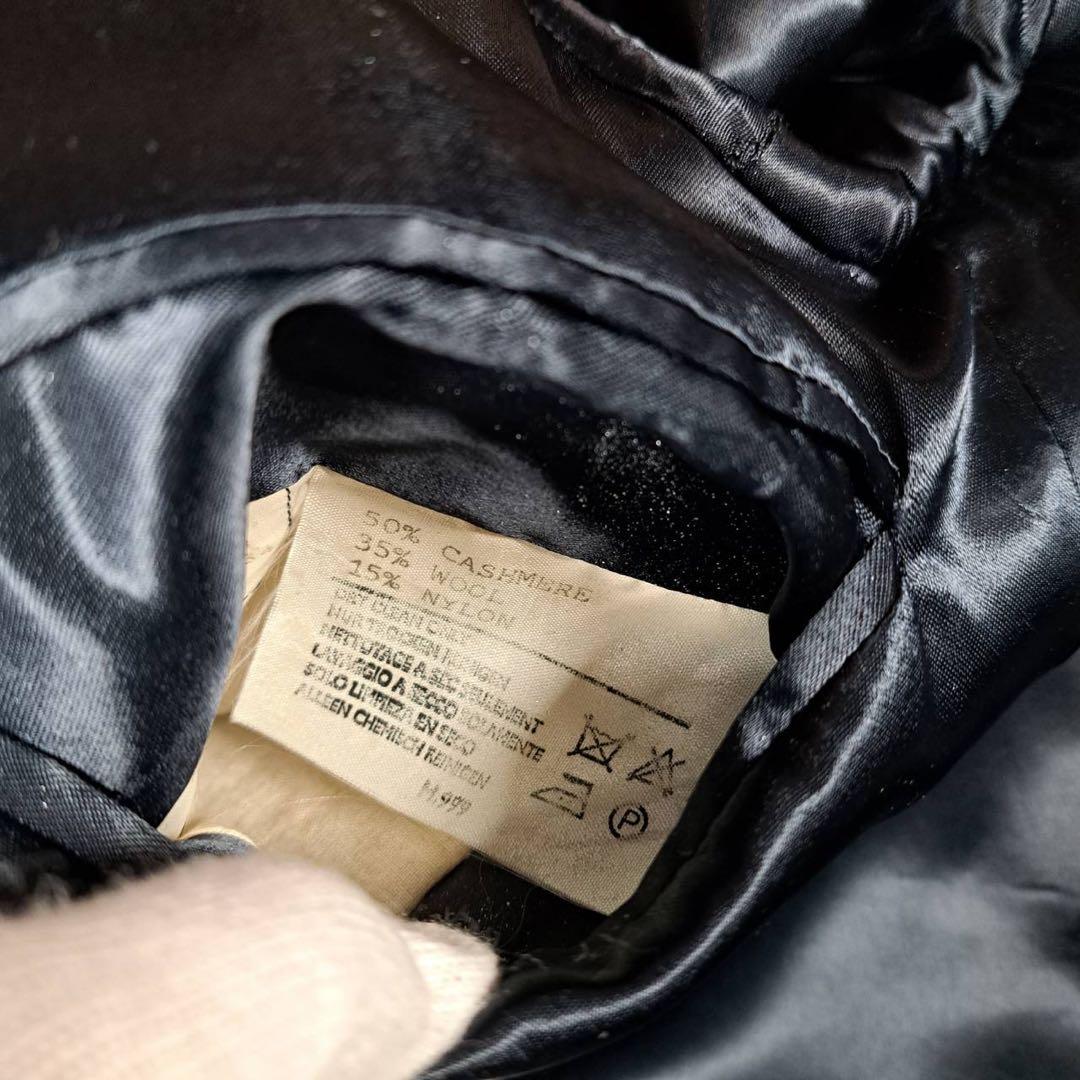 美品　アクアスキュータム　チェスターコート　カシミヤ　ネイビー　比翼