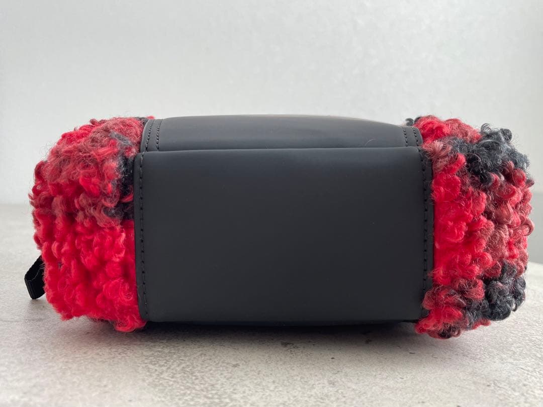 未使用品】HUNTER ハンター ボア ショルダーバック 赤 黒 チェック