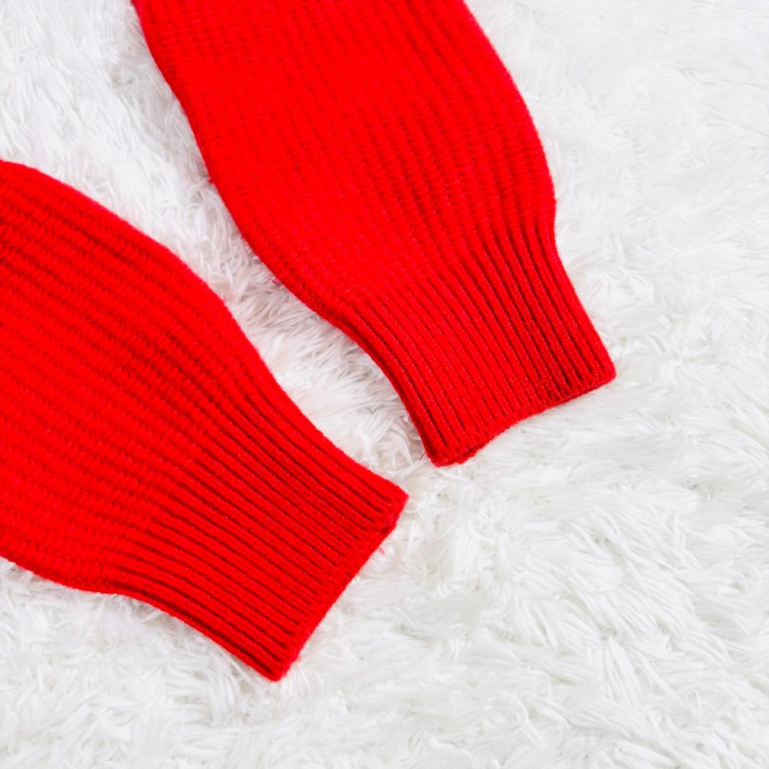 689 未使用級✨アルチビオ ゴルフ 長袖 ニット 23AW 赤 サイズ36