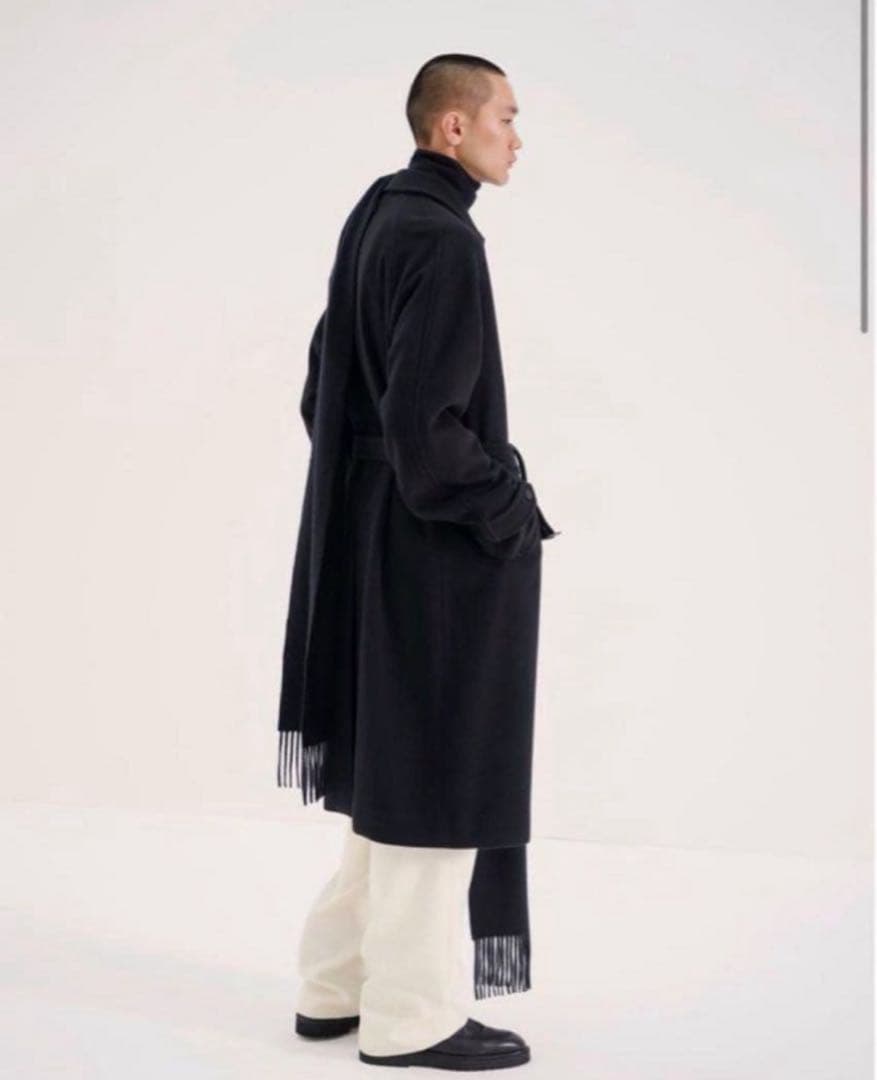 オーラリー　22aw カシミヤ　ウール　モッサー　ステンカラーコート　3