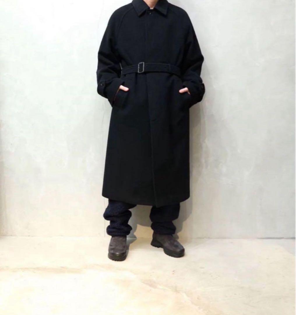 オーラリー　22aw カシミヤ　ウール　モッサー　ステンカラーコート　3