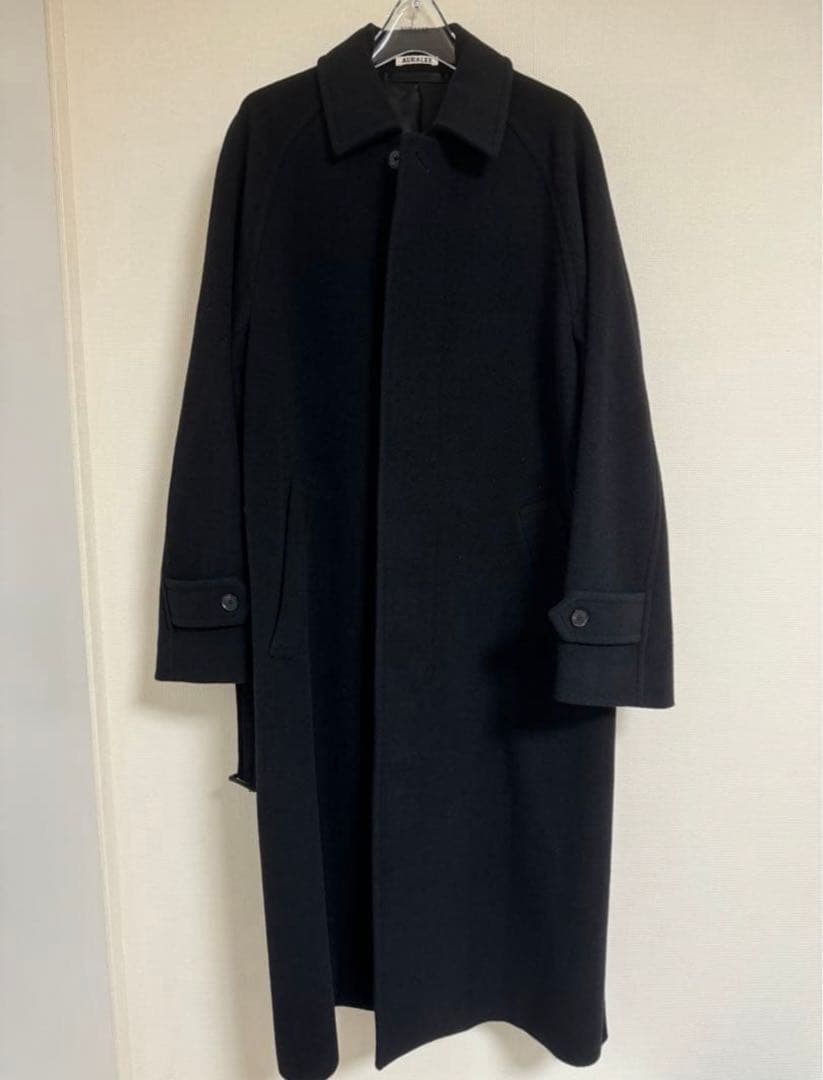 オーラリー　22aw カシミヤ　ウール　モッサー　ステンカラーコート　3