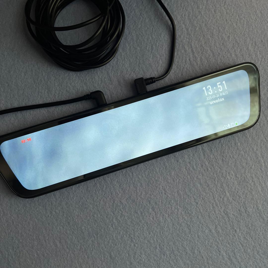 urvolax 12インチ大型液晶ディスプレイドライブレコーダー 前後録画機能