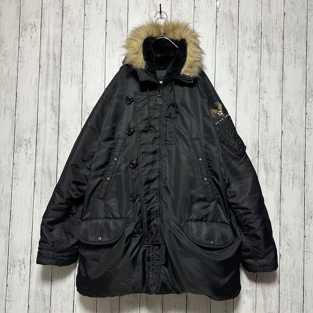 【U.S.AIRFORCE☆N3B】フライトジャケット☆ミリタリー☆ブラック☆L