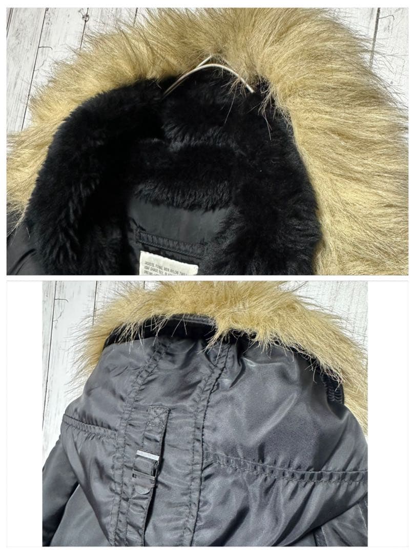 【U.S.AIRFORCE☆N3B】フライトジャケット☆ミリタリー☆ブラック☆L