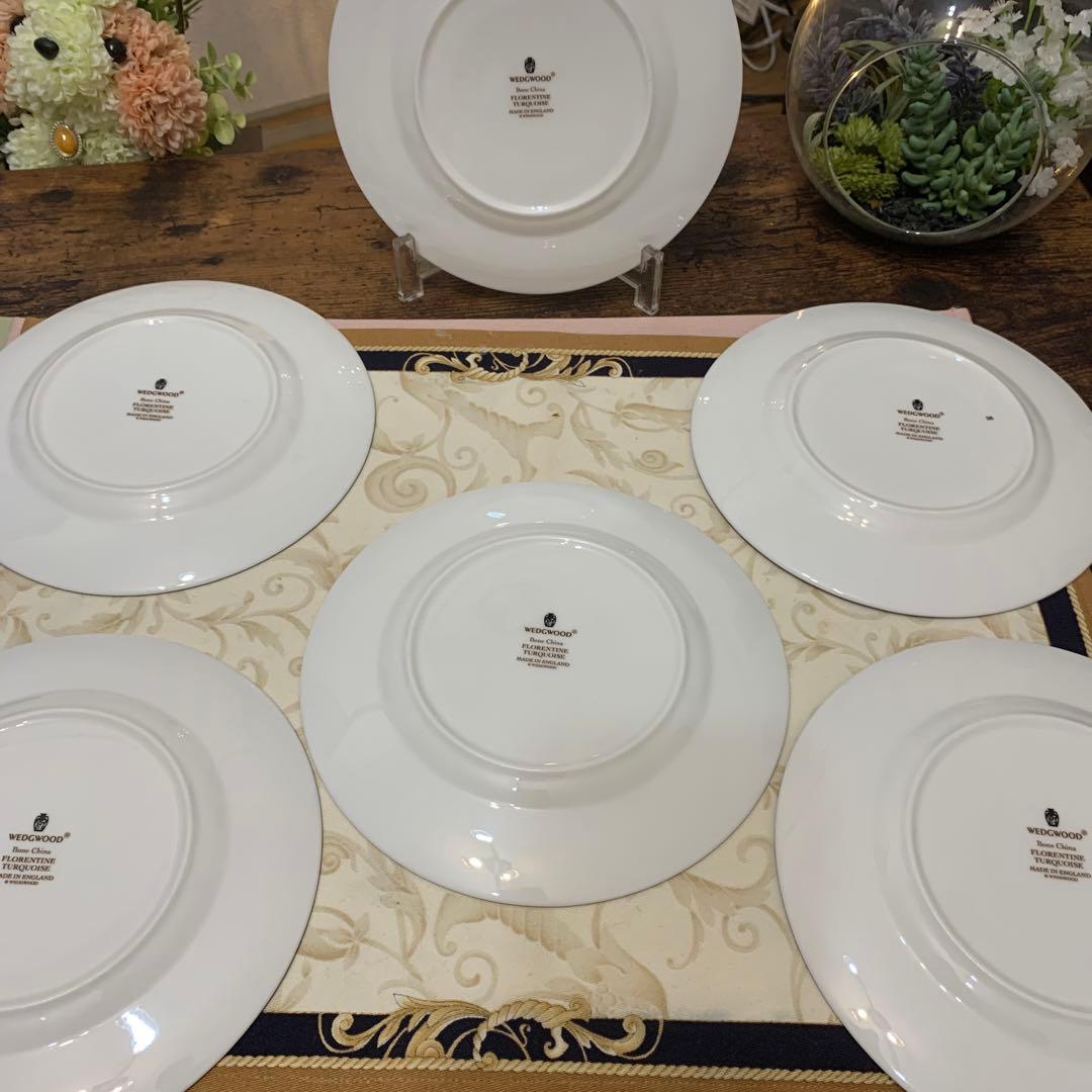 未使用ウェッジウッド フロレンティーン　ターコイズ　カップ＆ソーサー　プレート
