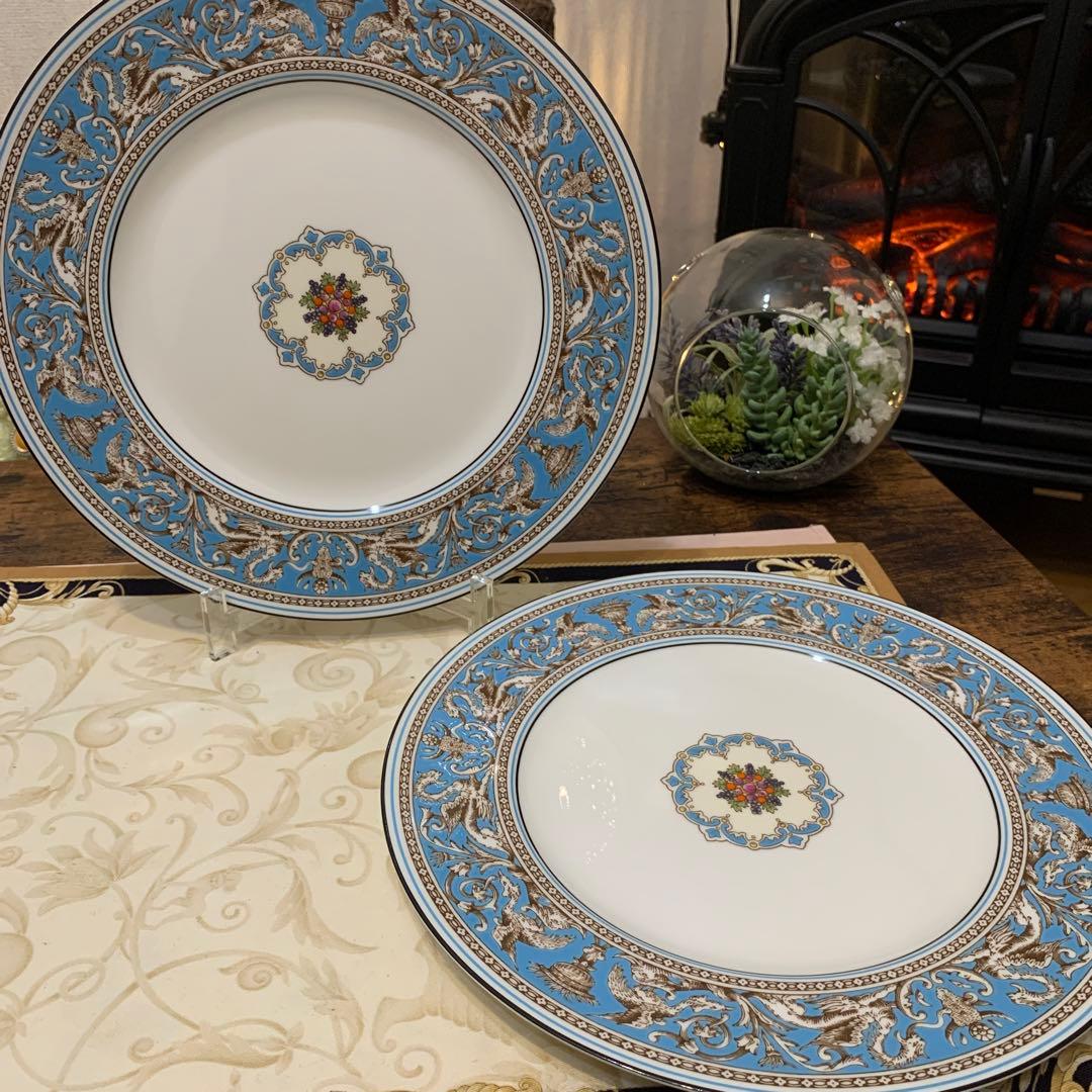 未使用ウェッジウッド フロレンティーン　ターコイズ　カップ＆ソーサー　プレート