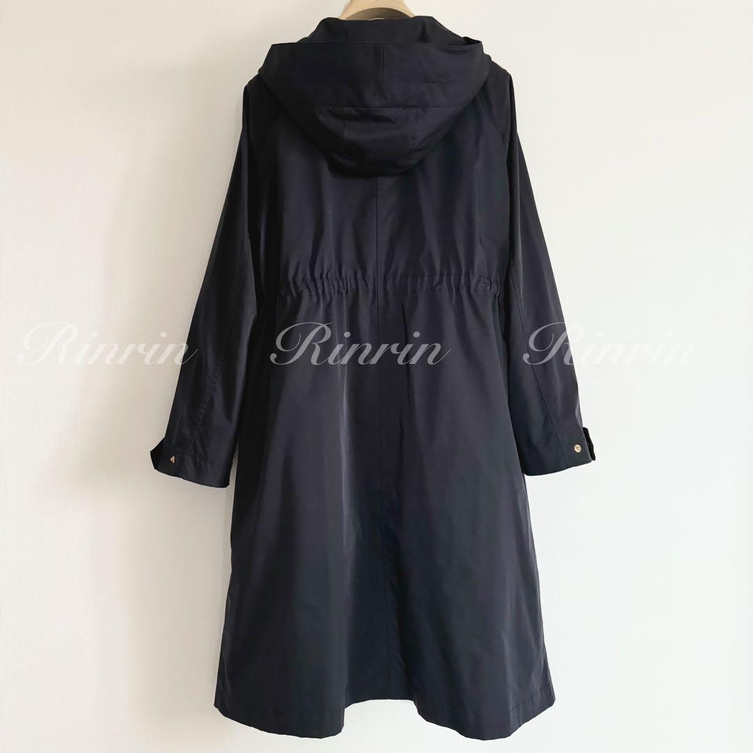 美品アナイコートブライトツイルモッズコートブルゾンライナー黒M