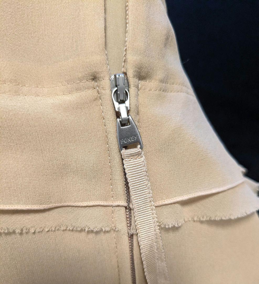 フォクシー　ワンピース　シルク　フリル　ティアード　FOXEY Gatsby