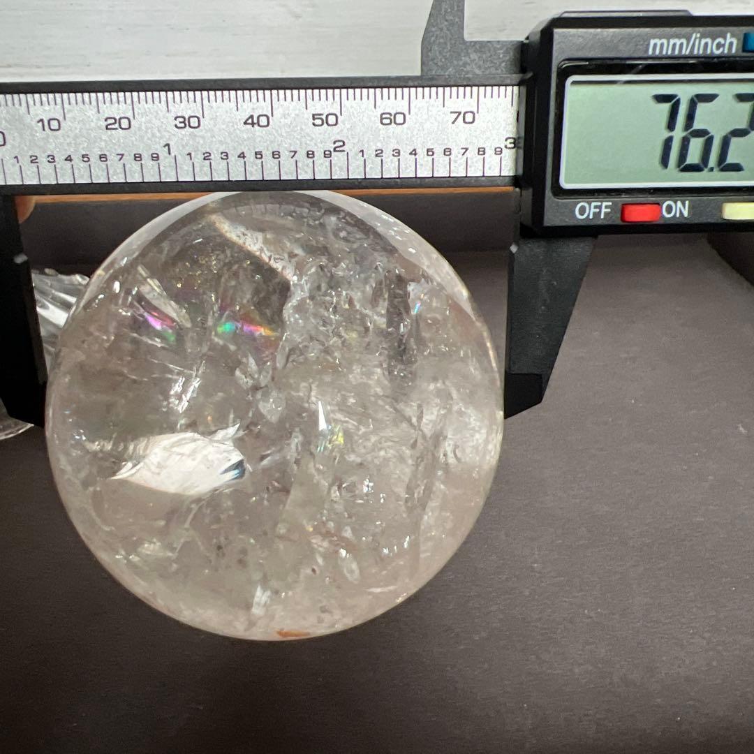 天然石　ピンクアゼツライト　スフィア　台座付き　76ミリ