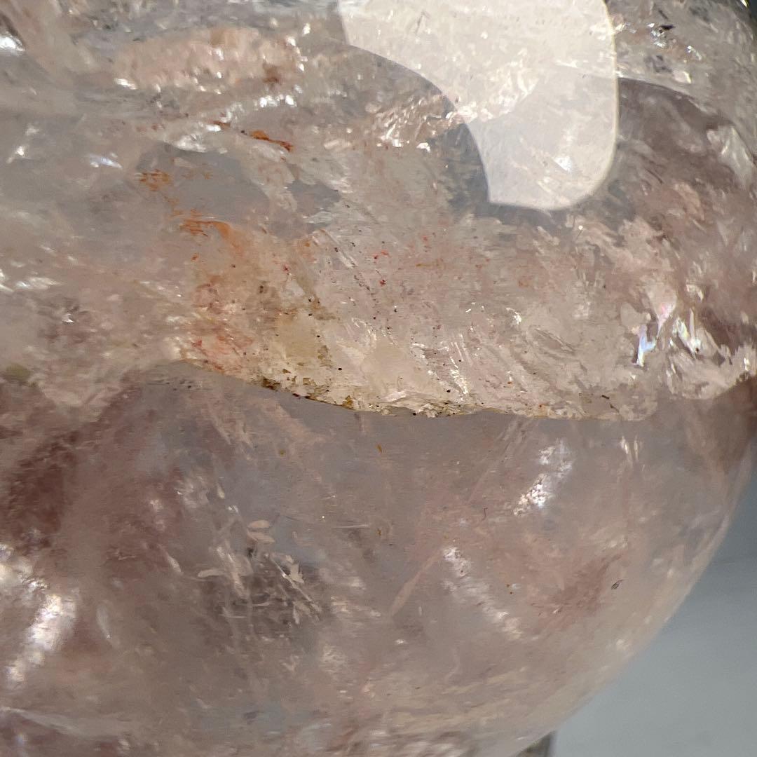 天然石　ピンクアゼツライト　スフィア　台座付き　76ミリ