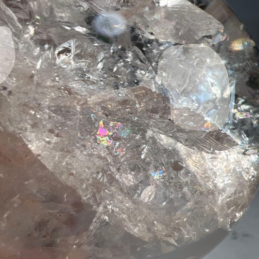 天然石　ピンクアゼツライト　スフィア　台座付き　76ミリ