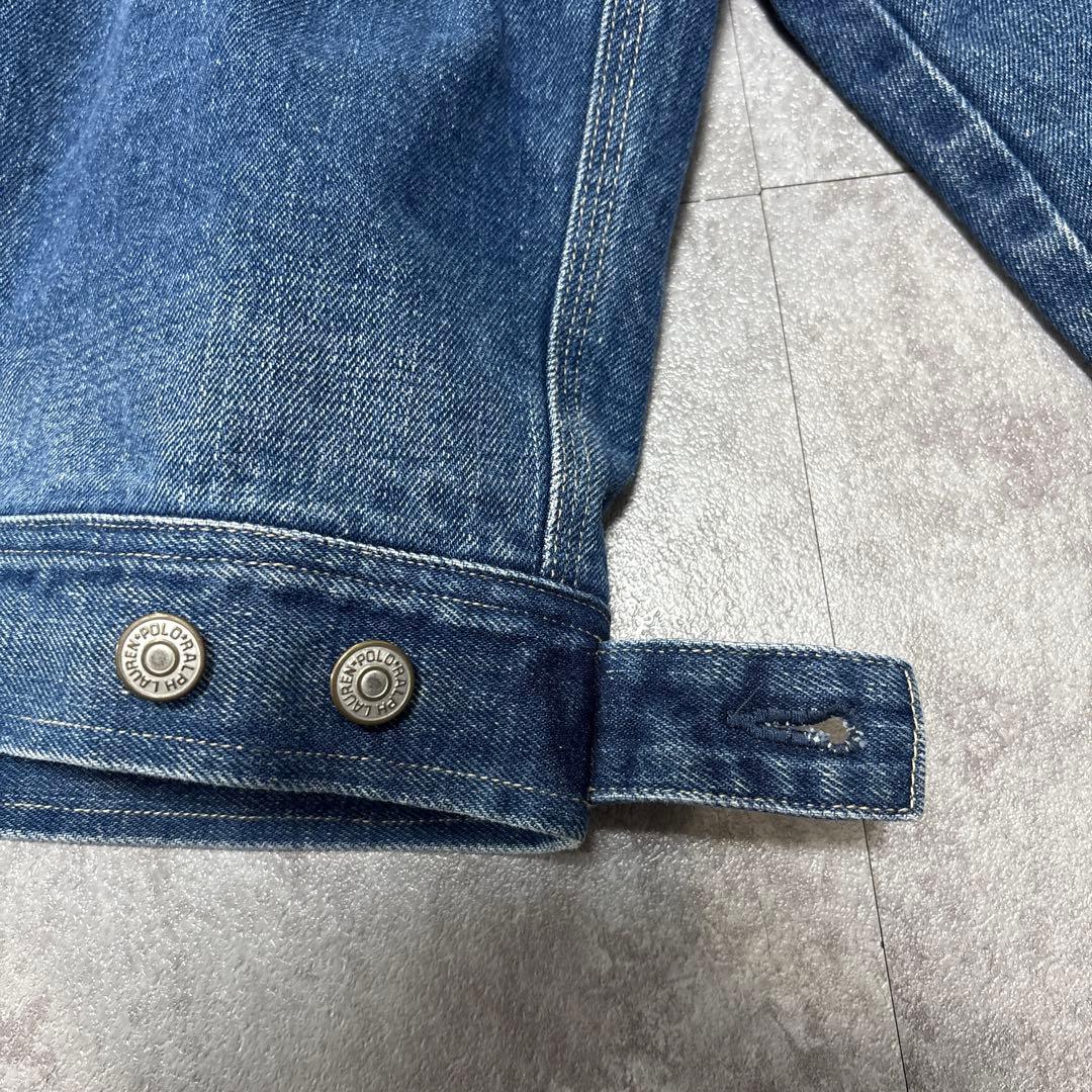 90s ラルフ　裏地赤ネル　XL 短丈ボックス　極上の色落ち　アタリ　襟コーズ