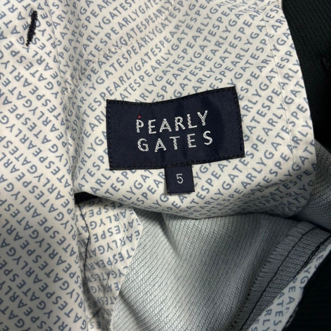 パーリーゲイツ　京都プリント　ブラックドット柄プリント　パンツサイズ5