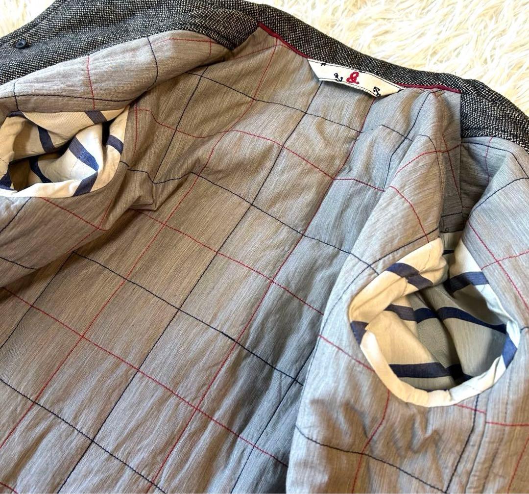 美品　45rpm45R ブリティッシュツイード　ロングコート　ウール　M