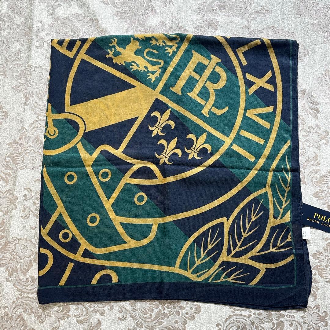 みんみ❤️未使用タグ付き❤️ポロラルフローレン❤️大判ストール　ウール　ネイビー