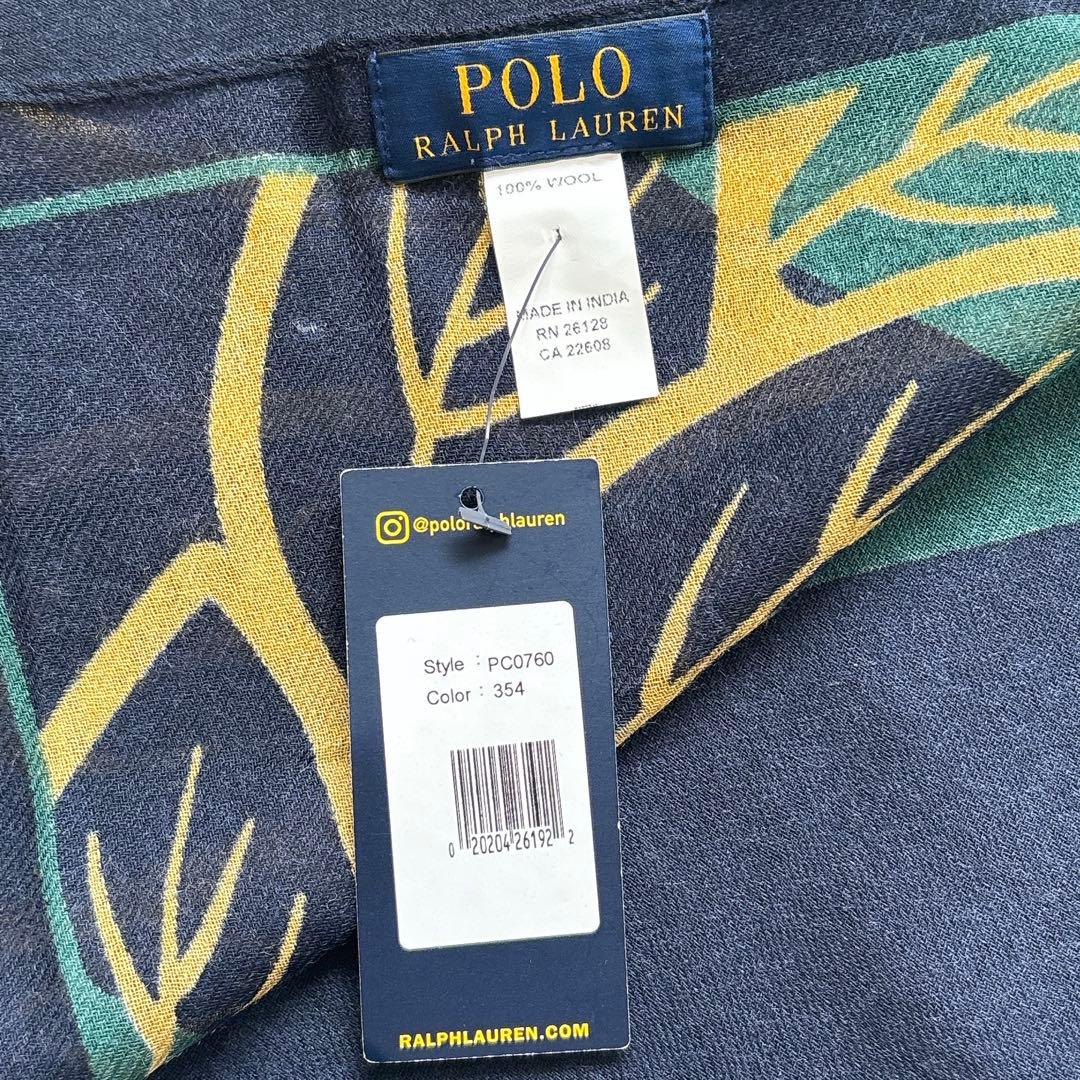 みんみ❤️未使用タグ付き❤️ポロラルフローレン❤️大判ストール　ウール　ネイビー