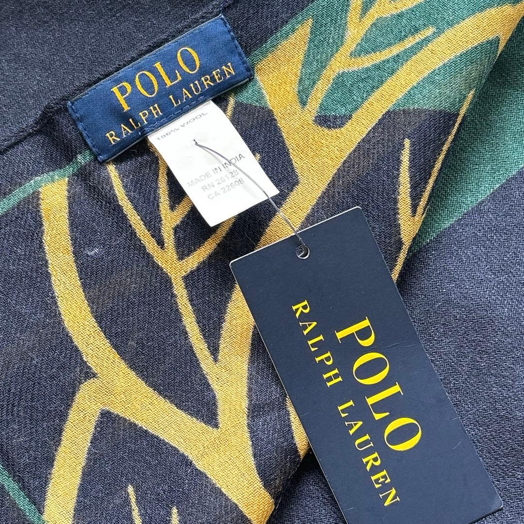 みんみ❤️未使用タグ付き❤️ポロラルフローレン❤️大判ストール　ウール　ネイビー