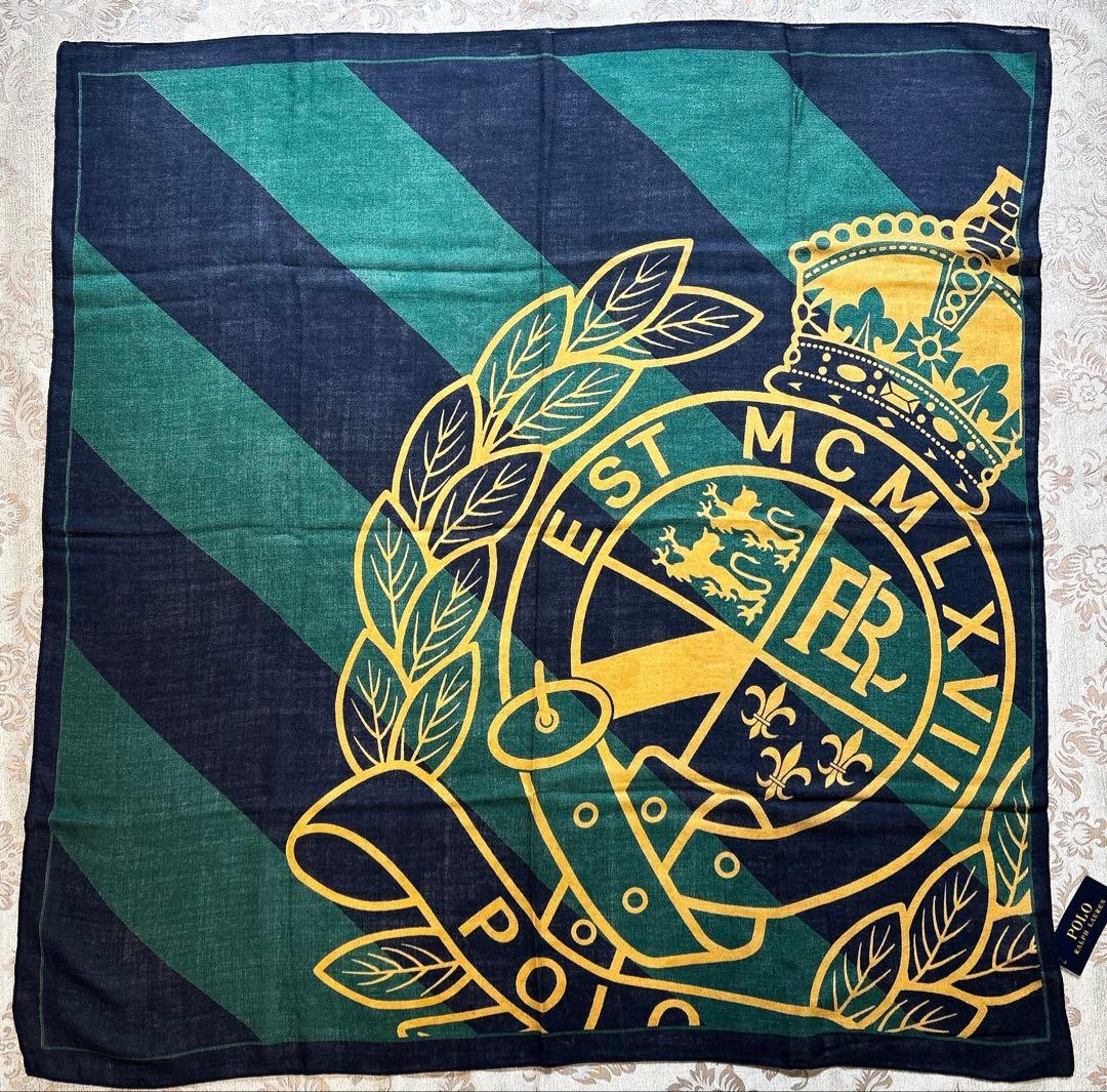 みんみ❤️未使用タグ付き❤️ポロラルフローレン❤️大判ストール　ウール　ネイビー