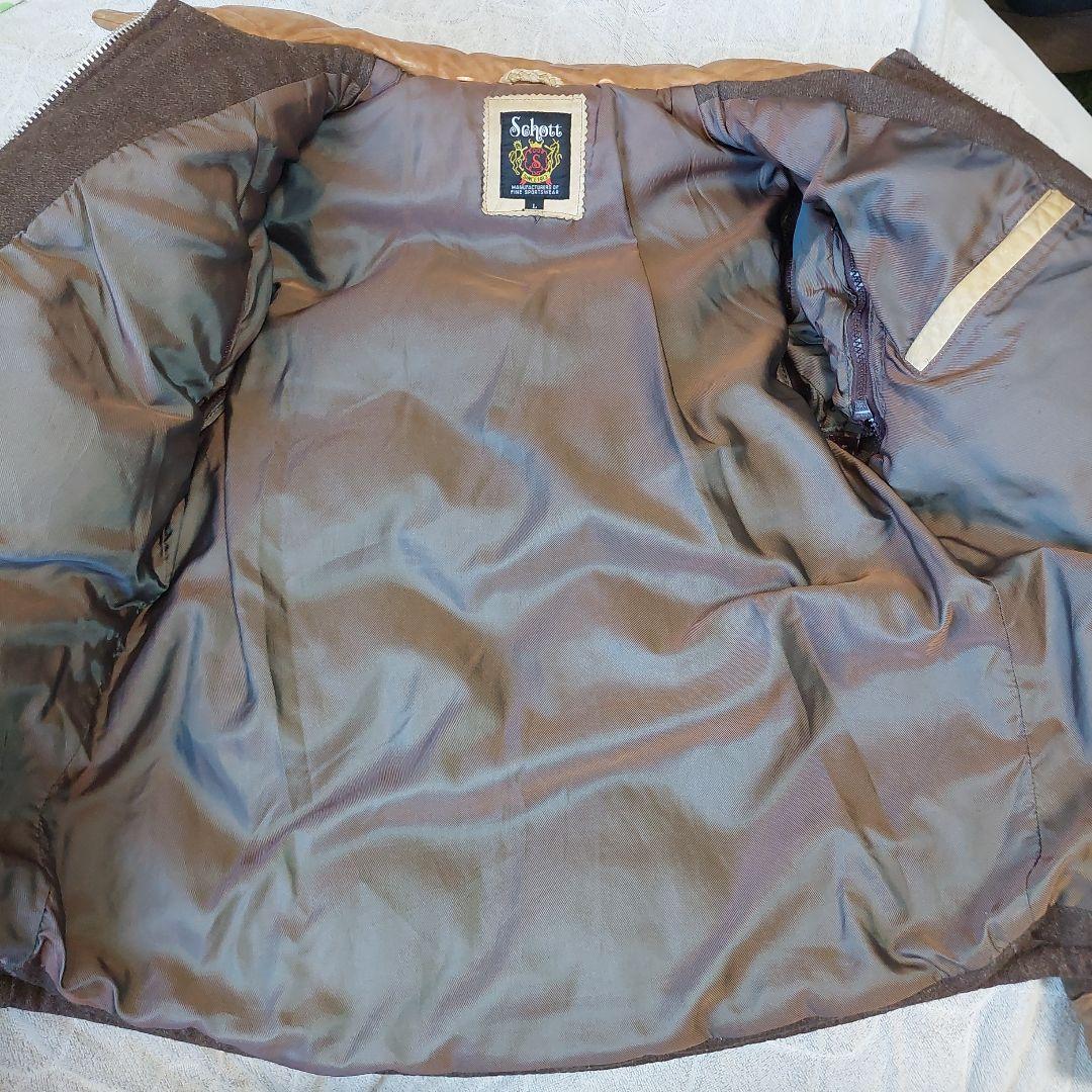 SHOTT ショット ダウンジャケット　ダウンベスト　2WAY 本革　ウール