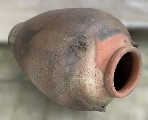 琉球焼の三耳締壷 大花瓶 高さ68cm 古民具 甕