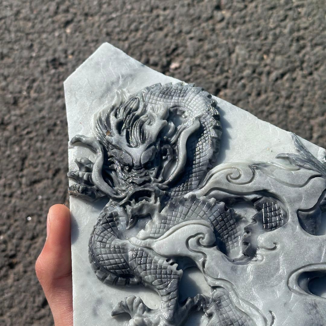 天然石太極石の龍　置物　ご購入前に在庫確認必要G.157
