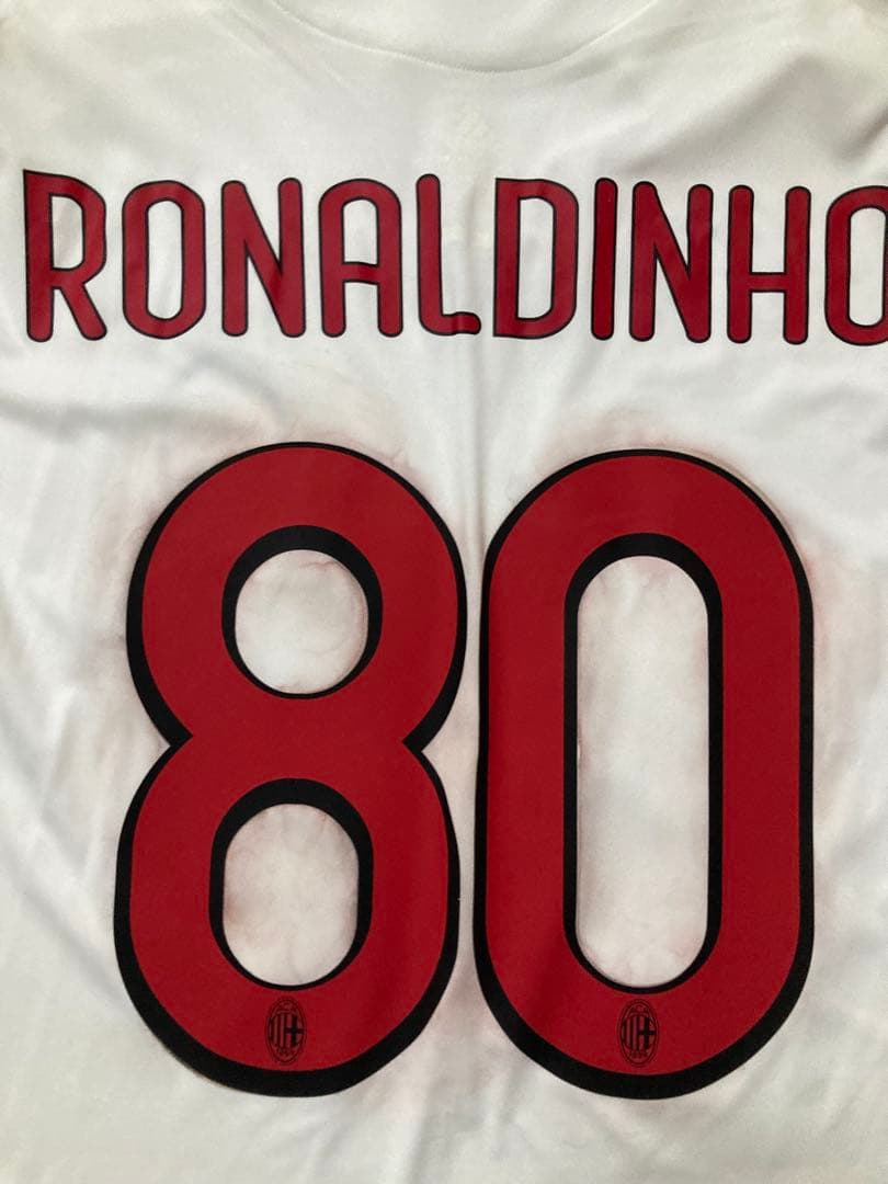 【新品】ACミラン09-10アウェイ長袖支給品ユニフォーム80番ロナウジーニョ