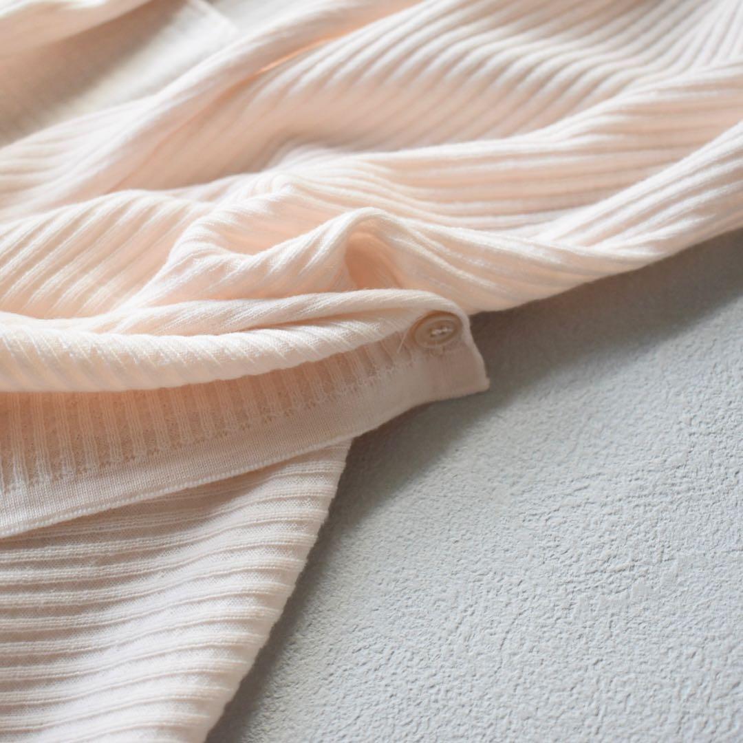 上海灘 メリノウール ドレープニットワンピース カーディガンXS イタリア製 白