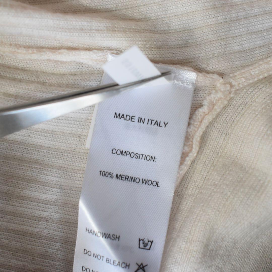 上海灘 メリノウール ドレープニットワンピース カーディガンXS イタリア製 白