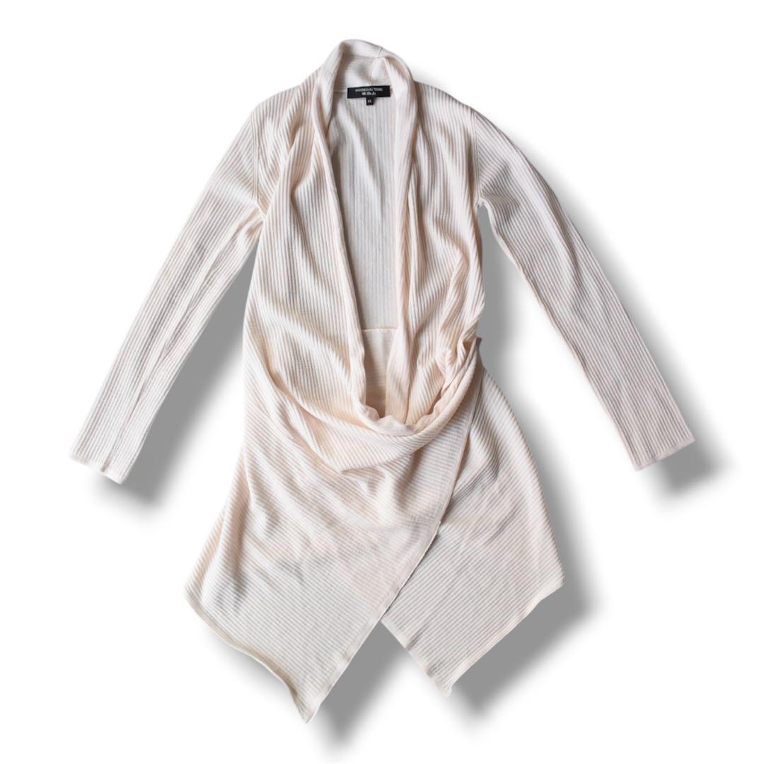 上海灘 メリノウール ドレープニットワンピース カーディガンXS イタリア製 白