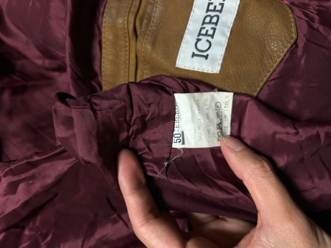 90s ICEBERG レザーボンバージャケット