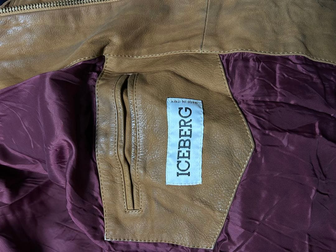 90s ICEBERG レザーボンバージャケット