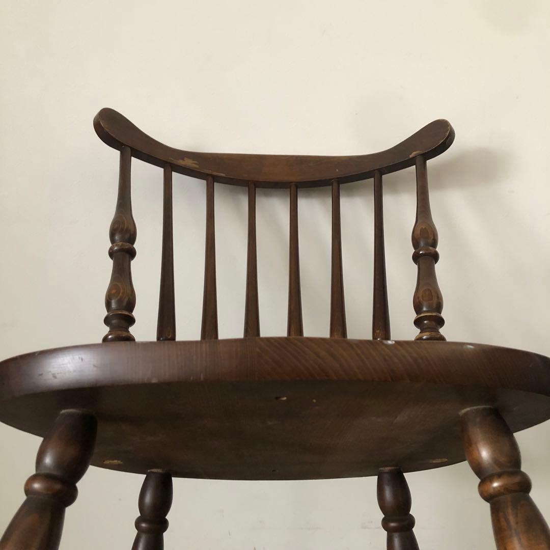 レトロ　アンティーク　古家具　キツツキ　柏木工　飛騨産業　ウィンザーチェア　椅子