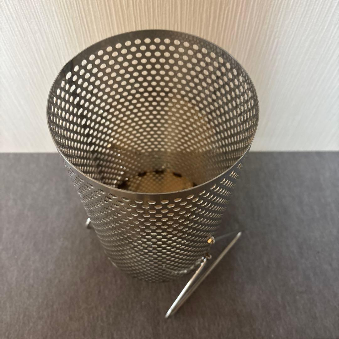 ハンドメイドステンレス製焚き火バケット