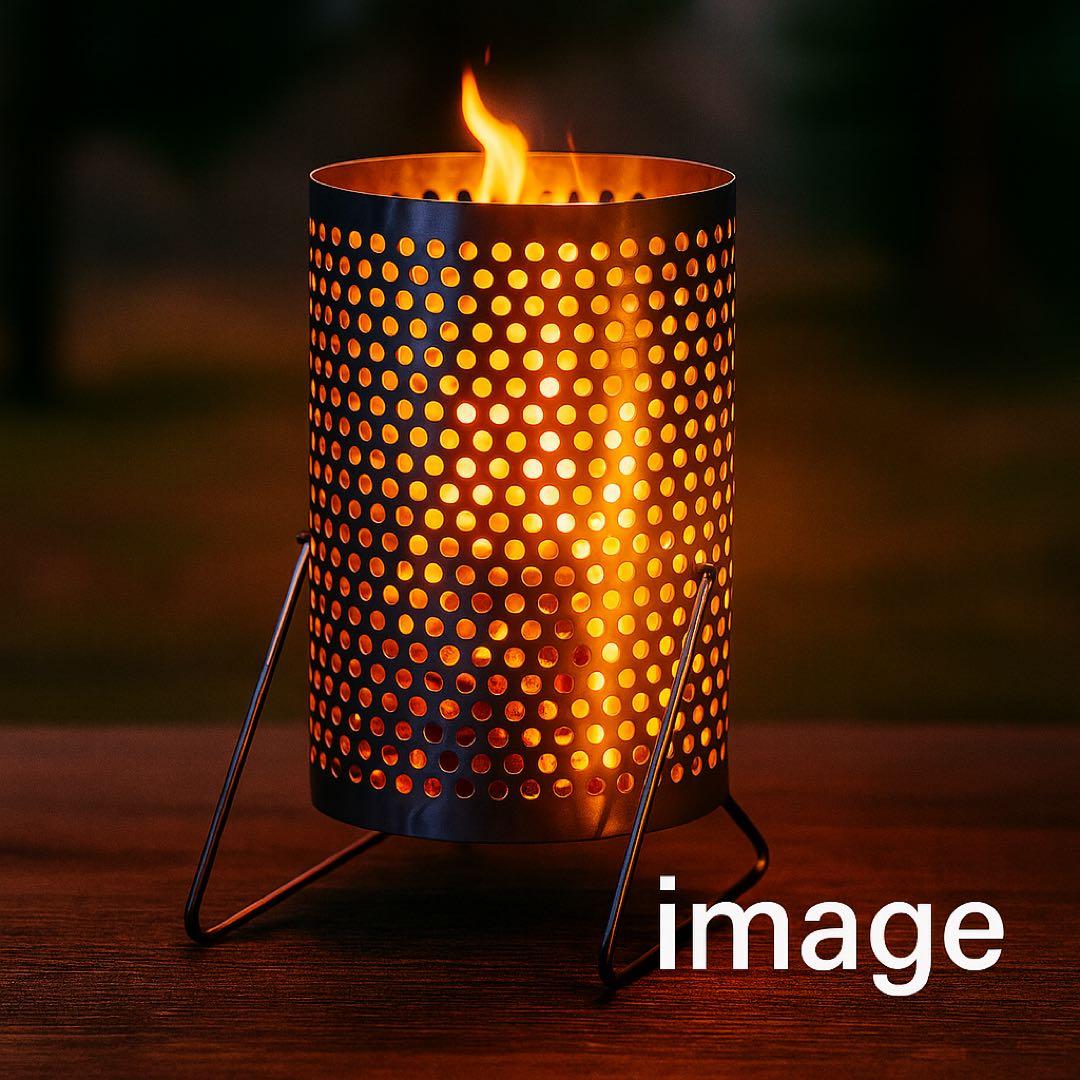 ハンドメイドステンレス製焚き火バケット