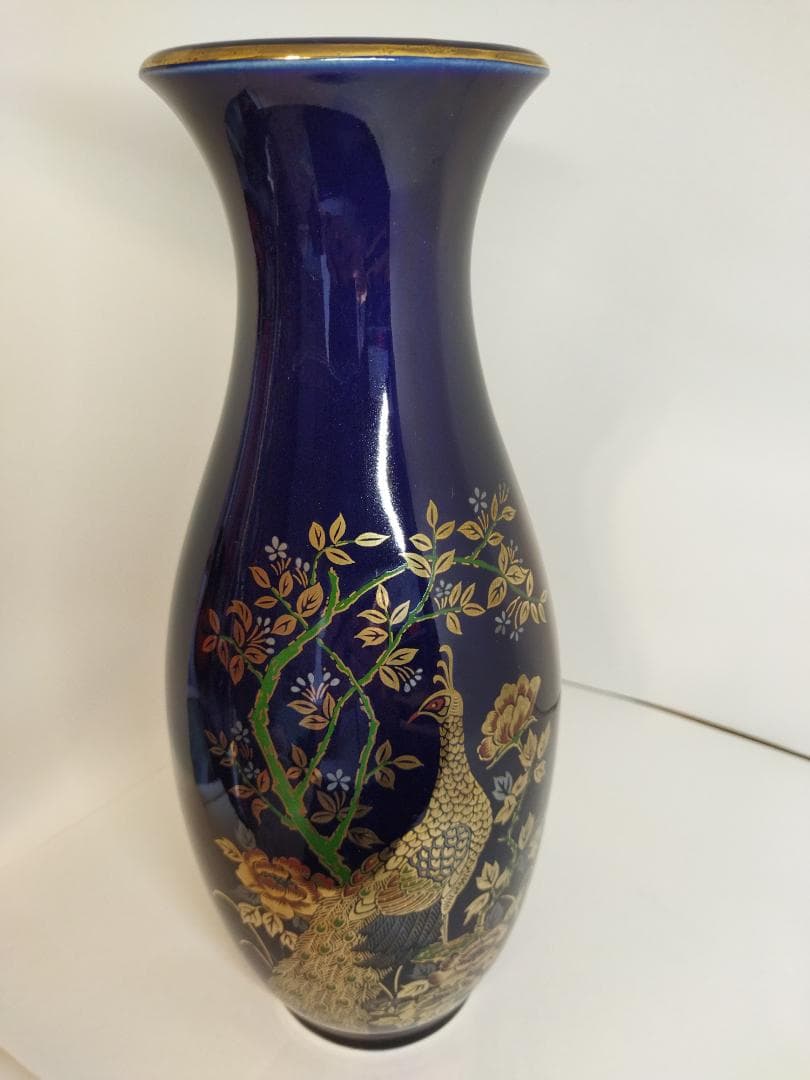 花瓶 孔雀　(明陶謹製)