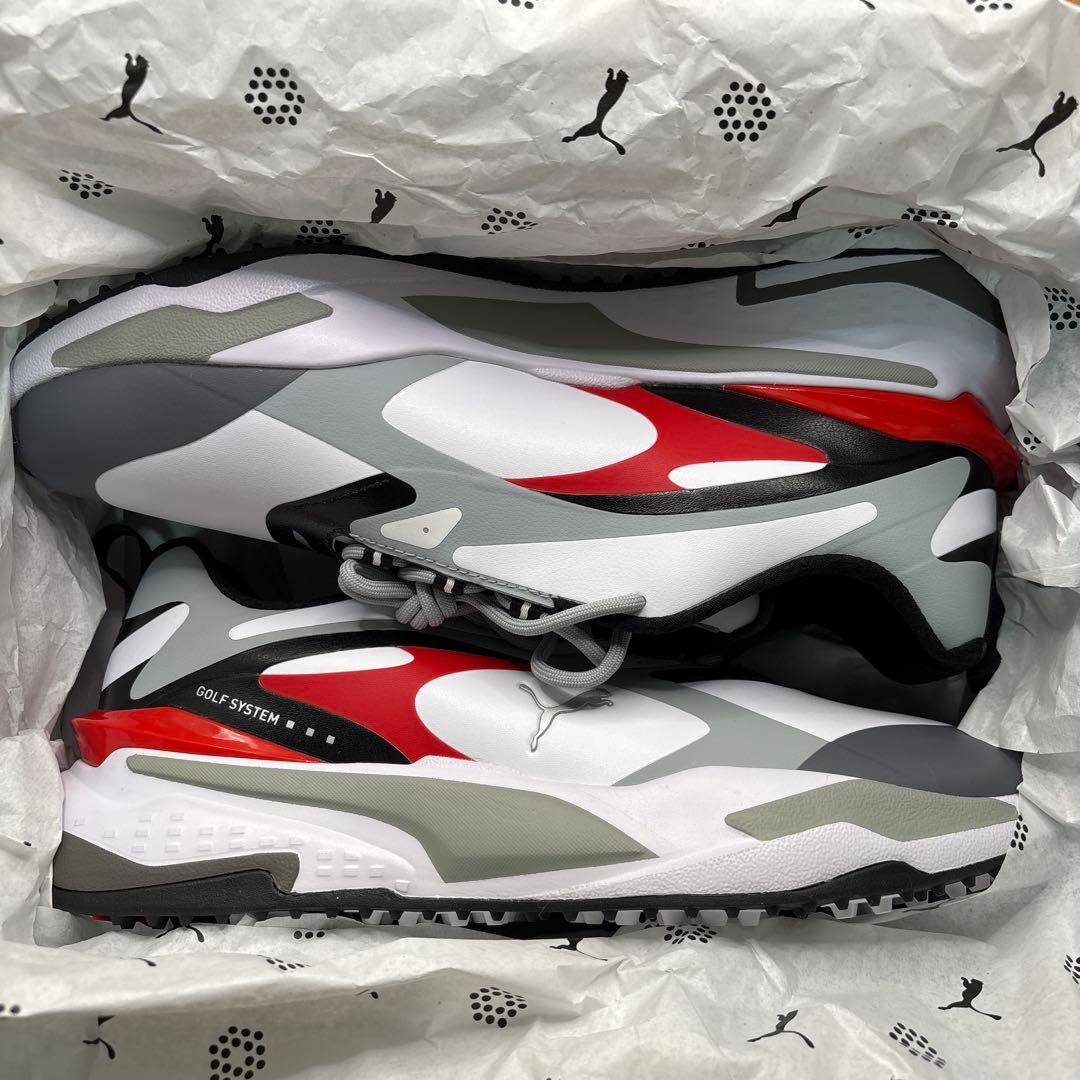 PUMA ゴルフシューズ GSファスト 27cm 白赤 新品