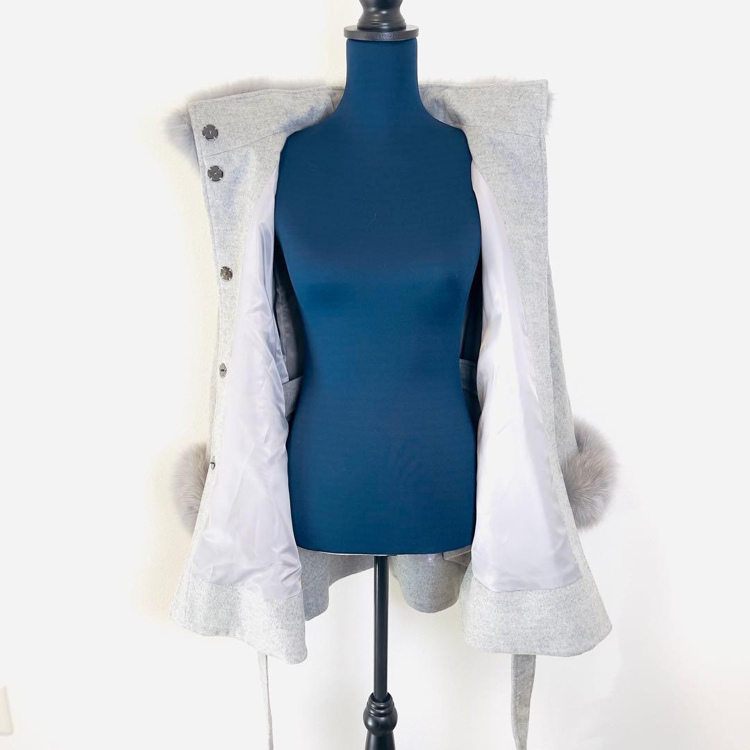 【新品タグ付き 完売品】La Mode ファー ポンチョ ウール ケープ