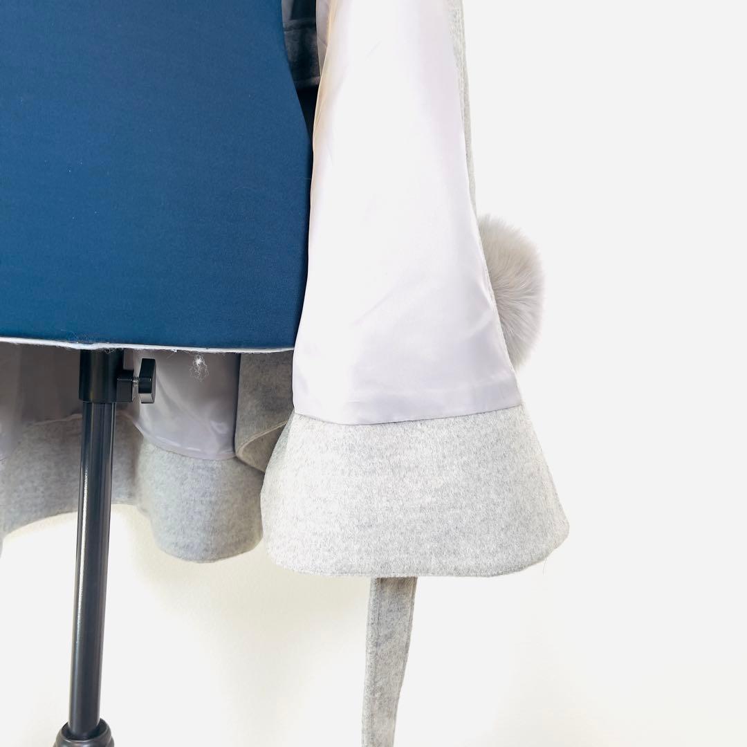 【新品タグ付き 完売品】La Mode ファー ポンチョ ウール ケープ