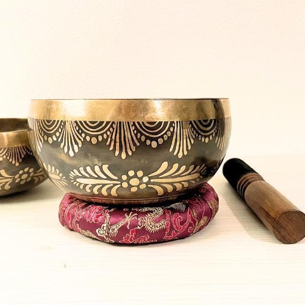マレット, クッションつき　フラワーオブライフ シンギングボウル ネパール