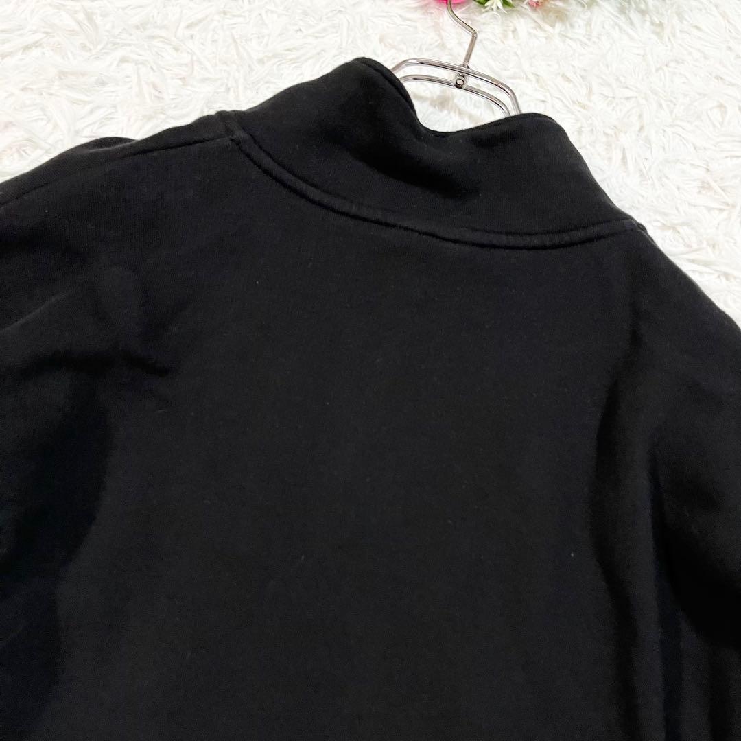 美品 ピレネックス スウェット ハーフジップ 裏起毛 ワッペン 黒 L