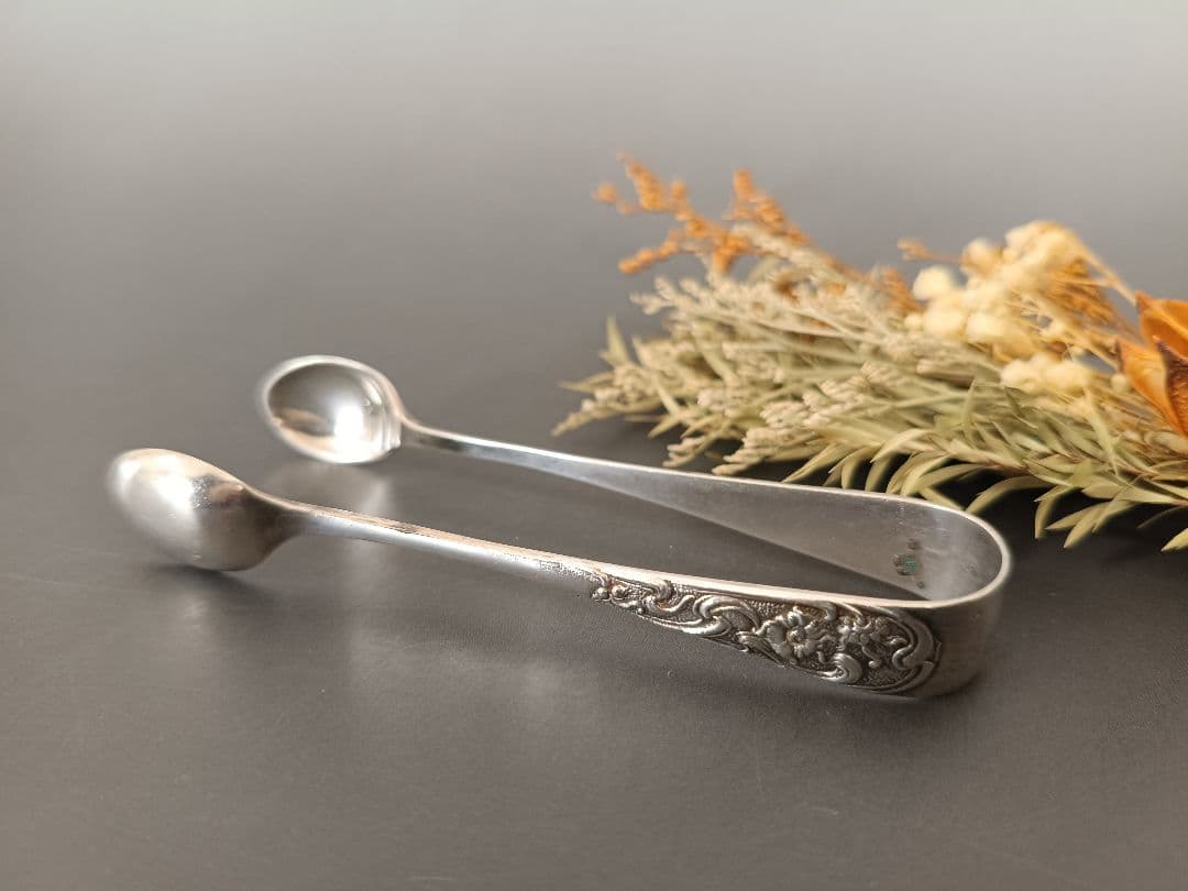 英国アンティーク シルバートング EPNS刻印 シュガートング