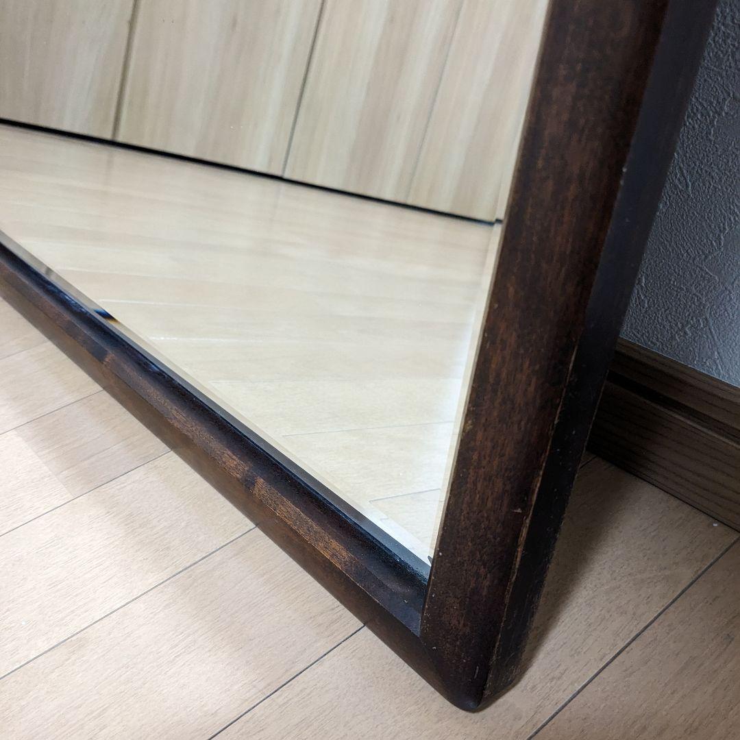 ミエ ミラー姿見 鏡 アンティーク木製 銅引鏡 特大全身ヴィンテージ