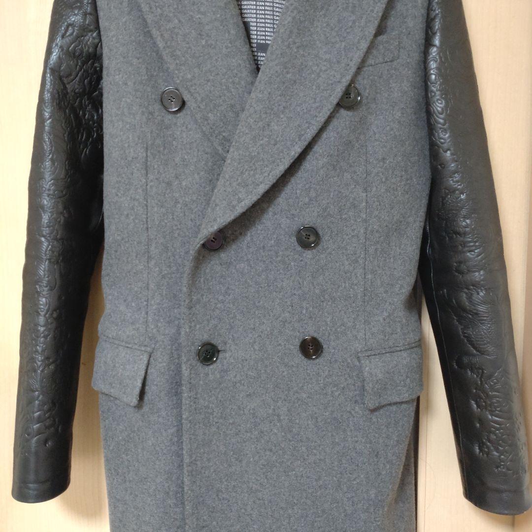 Jean Paul GAULTIERコ―ト／レザー切替／タトゥー／イタリア製希少
