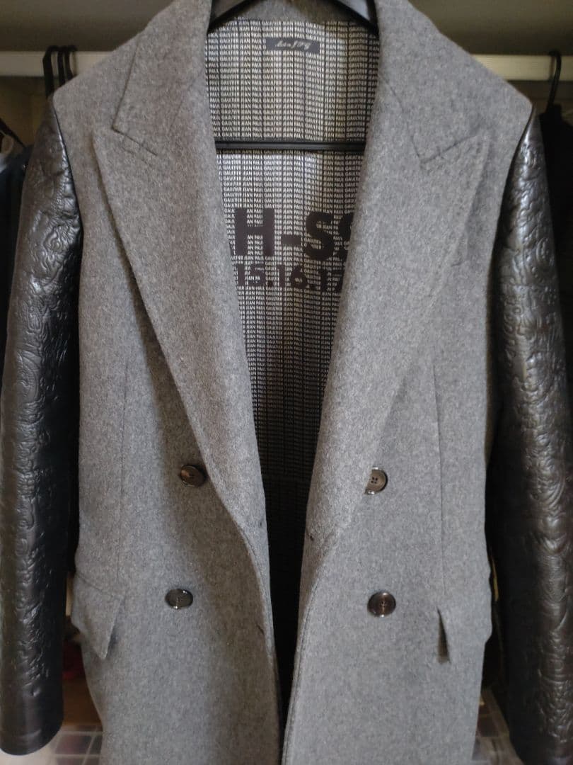 Jean Paul GAULTIERコ―ト／レザー切替／タトゥー／イタリア製希少