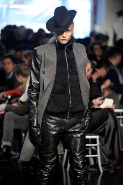 Jean Paul GAULTIERコ―ト／レザー切替／タトゥー／イタリア製希少